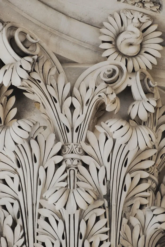 Carved Corinthian capital with acanthus leaves